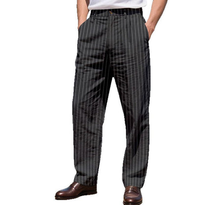 Herren Hose Streifen Elegant Slim Fit