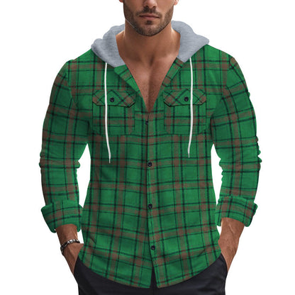 Herren Karohemdjacke Lässig Mit Kapuze Modern - BerlinGlamour