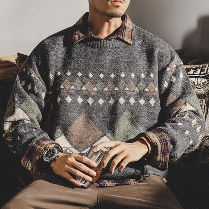 Herren Pullover Modern Geometrisches Muster Lässig