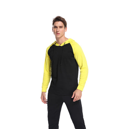 Herren Hoodie Langarmshirt Mit Kontrastärmel Modern