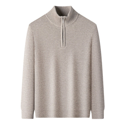 Herren Pullover Weich Wolle Eleganter Zip