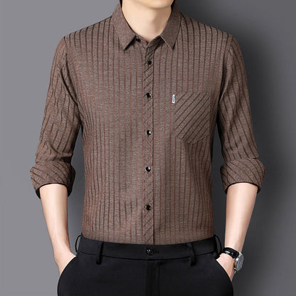Herren Langarmhemd mit Streifenmuster Modern Style