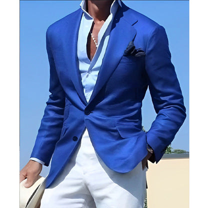 Herren Leinenblazer Slim Fit Elegant Sommer