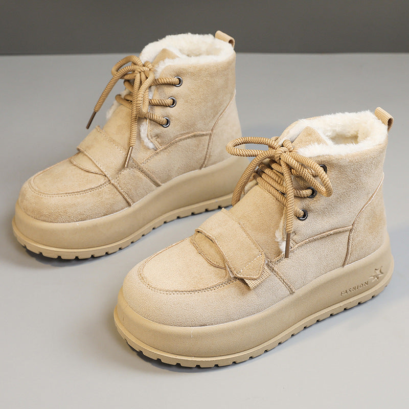 Damen Winterstiefel Gefüttert Rutschfest Schwarz Modisch