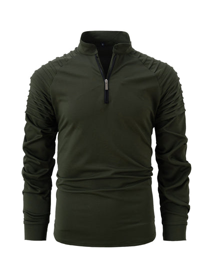 Herren Sportshirt Langarm Zip Hemd Modern Ergonomisch