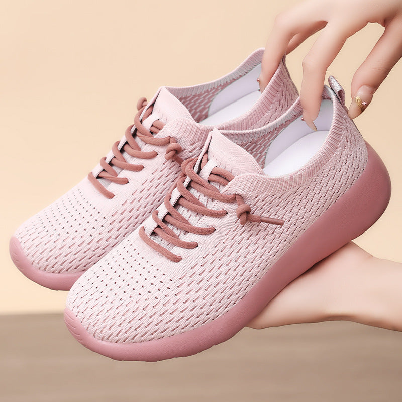 Damen Sneaker Leicht Flexibel Strick Schuhe Rutschfest