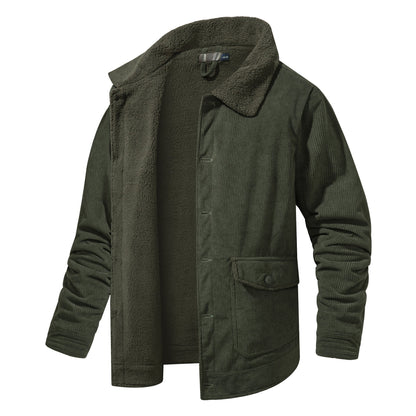Herren Cordjacke Weich Innenfutter Leder Optik