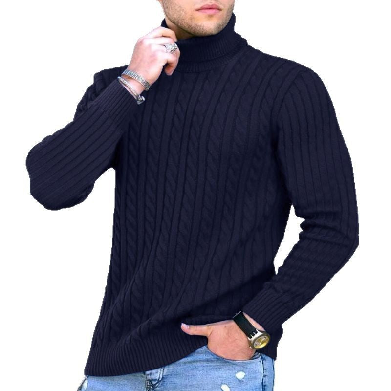 Herren Rollkragenpullover Weich Kuschelig Strick