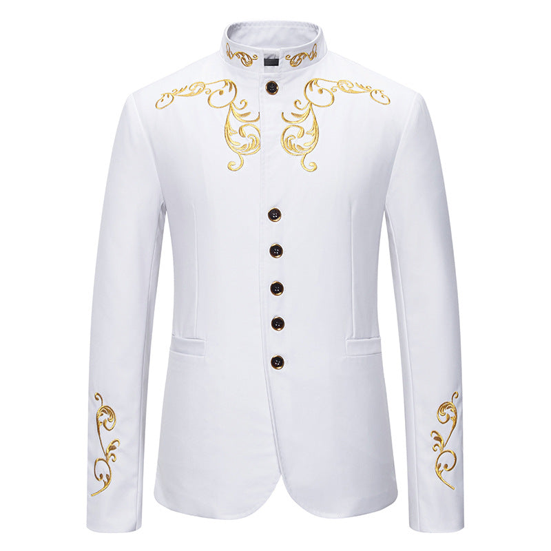 Herren Blazer Elegant mit Gold Stickerei Modern