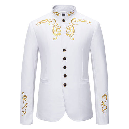 Herren Blazer Elegant mit Gold Stickerei Modern