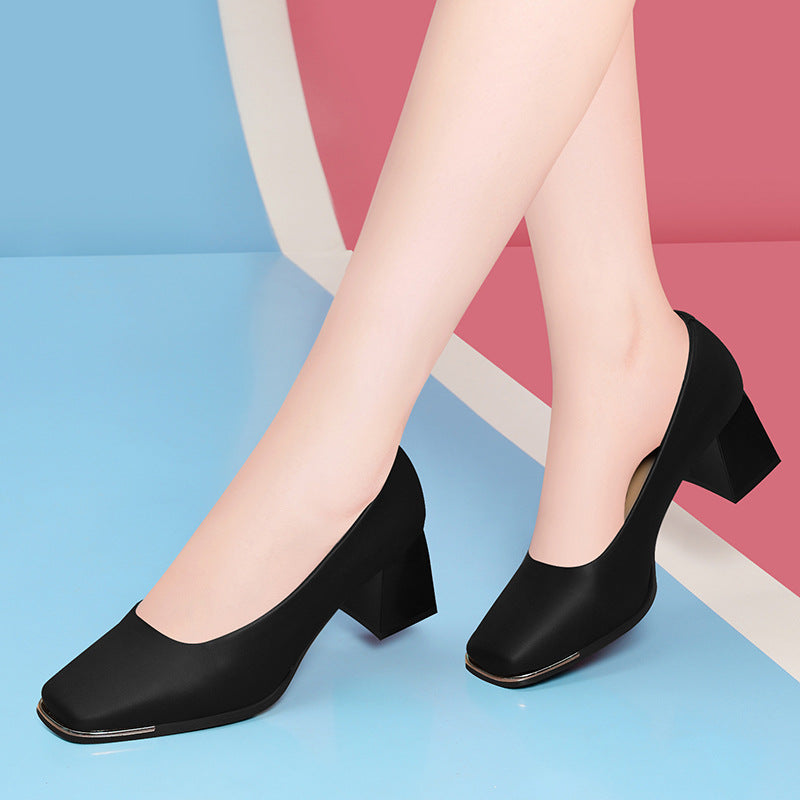 Damen Blockabsatz Schuhe Bequem Elegant Heidi Style