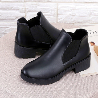 Damen Chelsea Stiefel Elastisch Komfortabel Schwarz