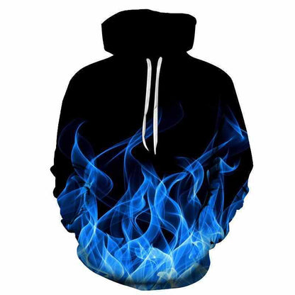 Unisex Kapuzenpullover mit auffälligem Flammenmotiv BerlinGlamour → Unisex Mode für Männer und Frauen, auffällige Flamenco-Ästhetik, Berliner Chic