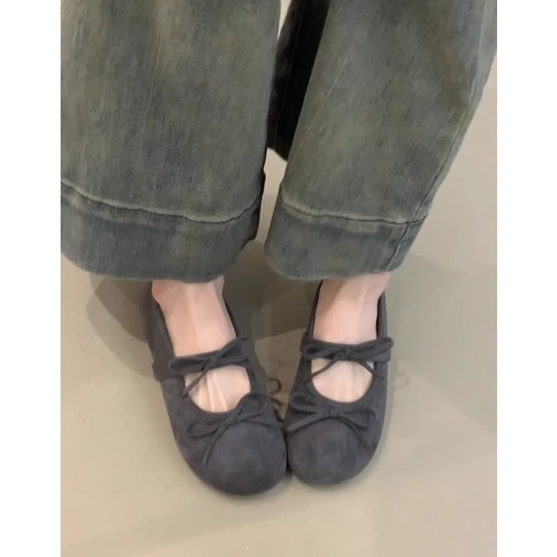 Damen Ballerinas Schleifen Design Bequem Komfort