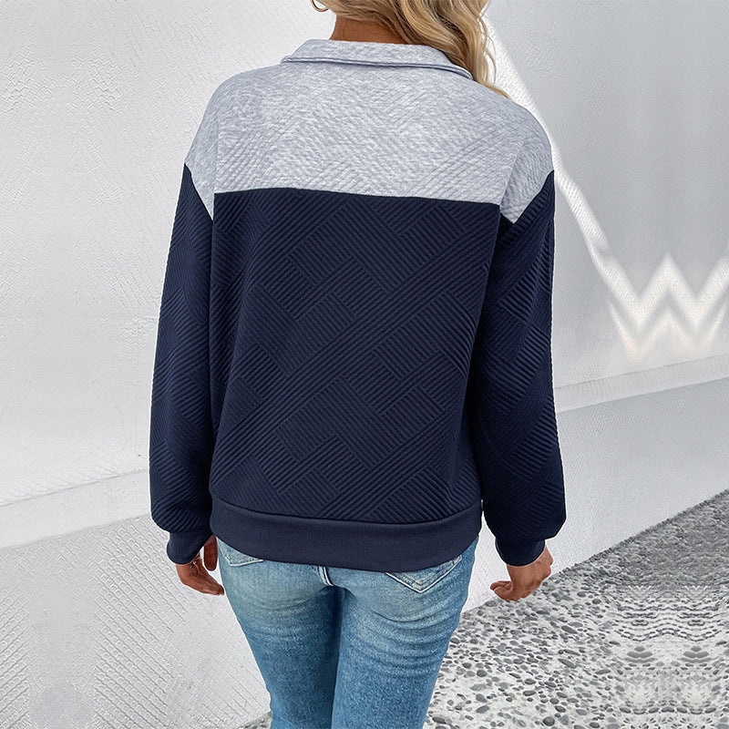 Damen Sweatpullover Lässig Strukturiert Mit Knöpfen
