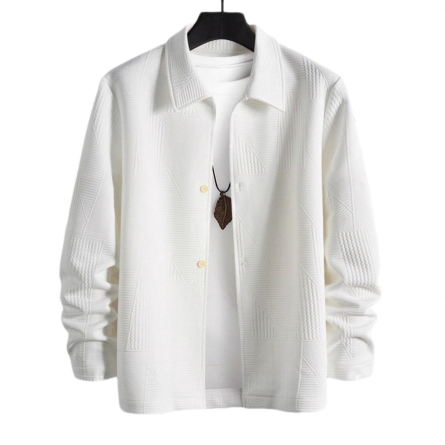 Herren Hemdjacke Modern Strukturiert Knöpfe Elegant - BerlinGlamour