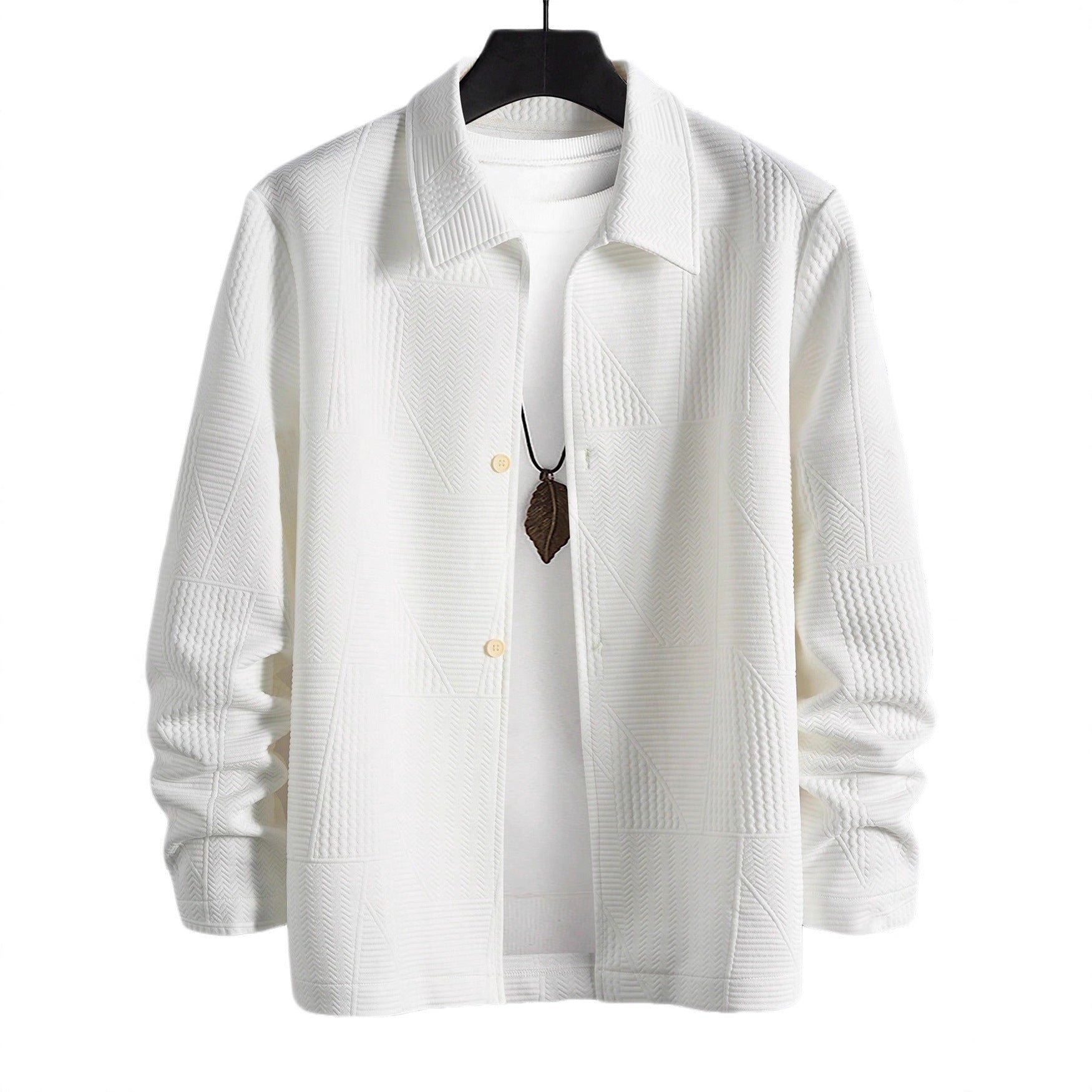 Herren Hemdjacke Modern Strukturiert Knöpfe Elegant - BerlinGlamour