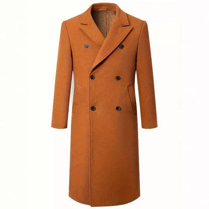 Herren Langmantel Elegant Doppelter Knopf Revers Modern - BerlinGlamour