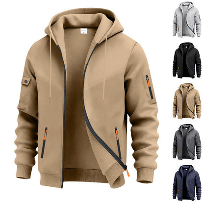 Herren Outdoor Kapuzenjacke Funktionstaschen Wasserabweisend - BerlinGlamour