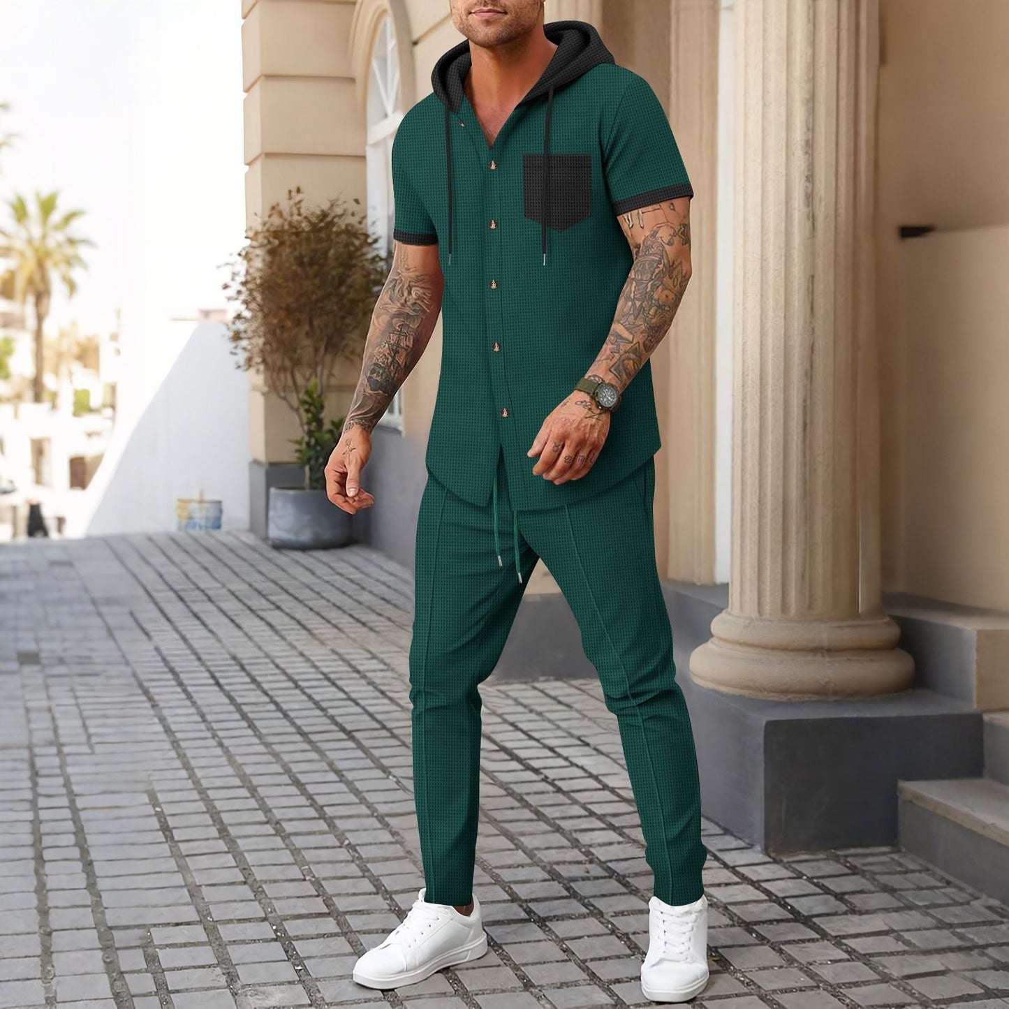 Herren Hoodie Set Sportlich Modern mit Hose