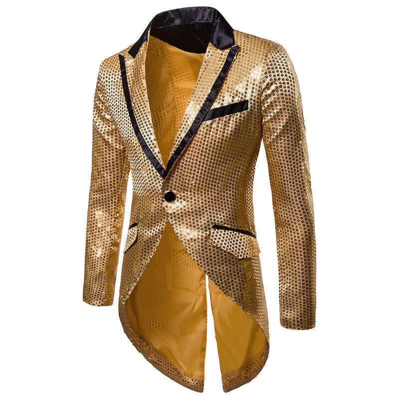 Herren Blazer Elegant Pailletten Luxus Schnitt Modern