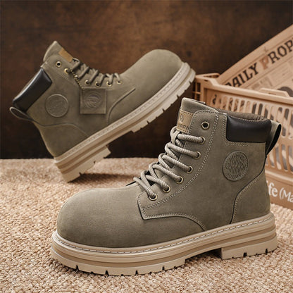 Damen Schnürboots Robust Wildleder Winterstiefel