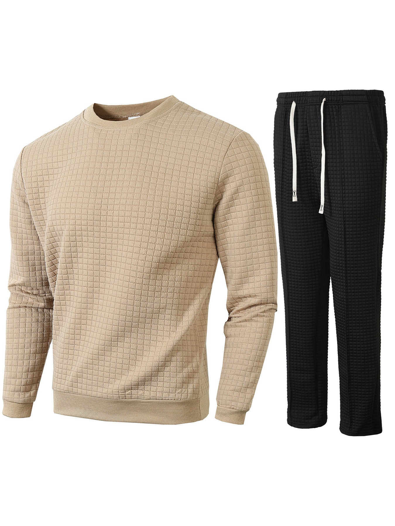Herren Sweatshirt Jogginghose Set Bequem Sportlich Grau