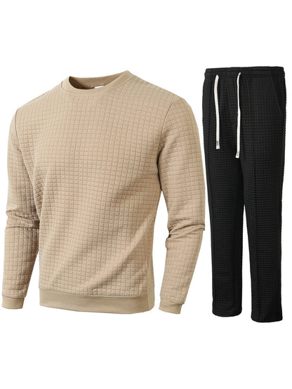 Herren Sweatshirt Jogginghose Set Bequem Sportlich Grau