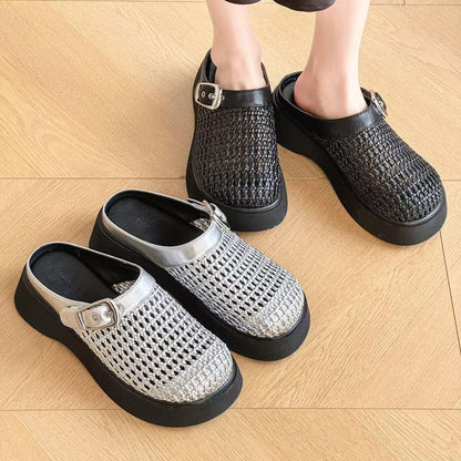 Damen Clogs Komfortabel Plateau Wabenmuster Schuhe
