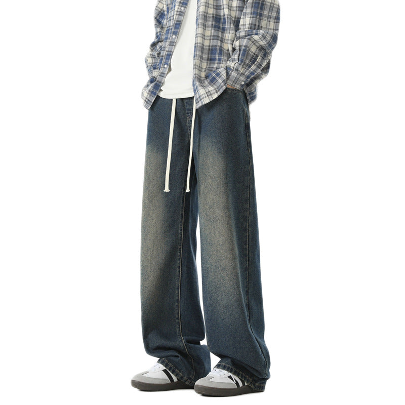 Herren Jeanshose Oversized Mit Verstellbarem Bund