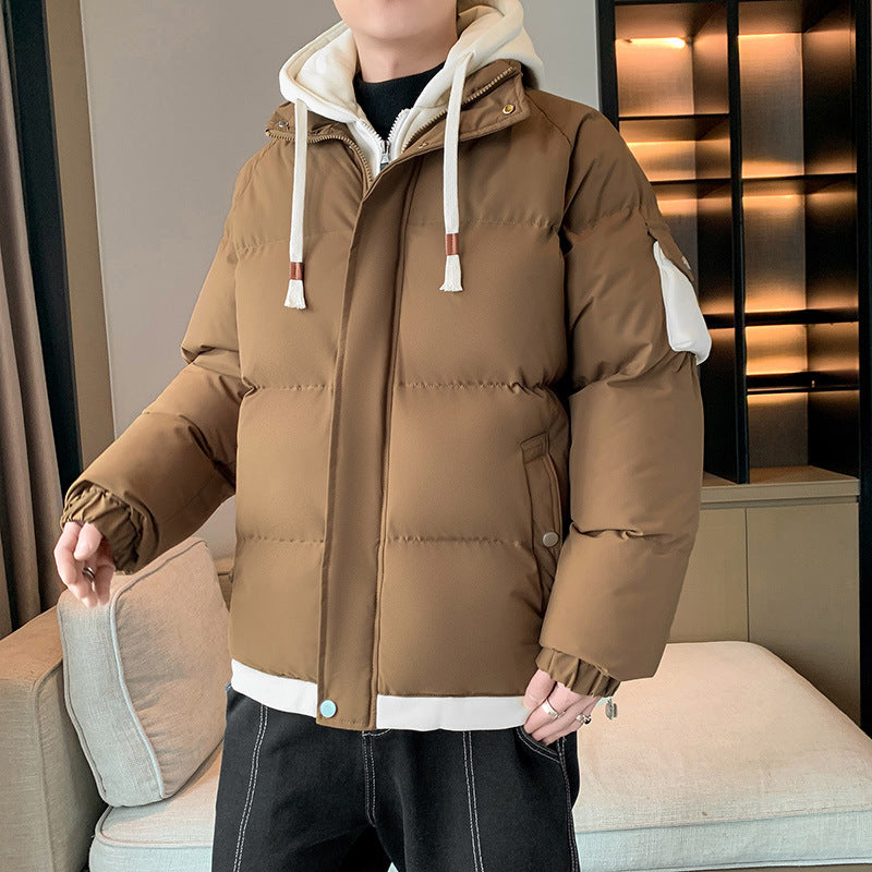 Herren Winterjacke Kapuzenjacke Gesteppt Isoliert Warm