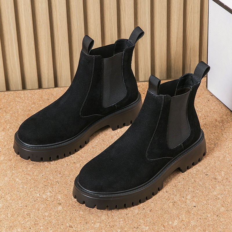 Damen Chelsea Stiefel Rutschfest Elastisch Schuhe Schwarz