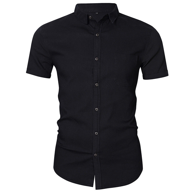 Herren Hemd Kurzarm Modern mit Brusttasche Slimfit
