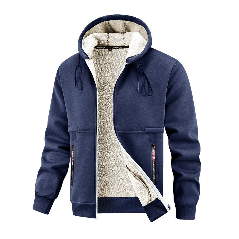 Herren Kapuzenjacke Warm Kuschelig Taschen