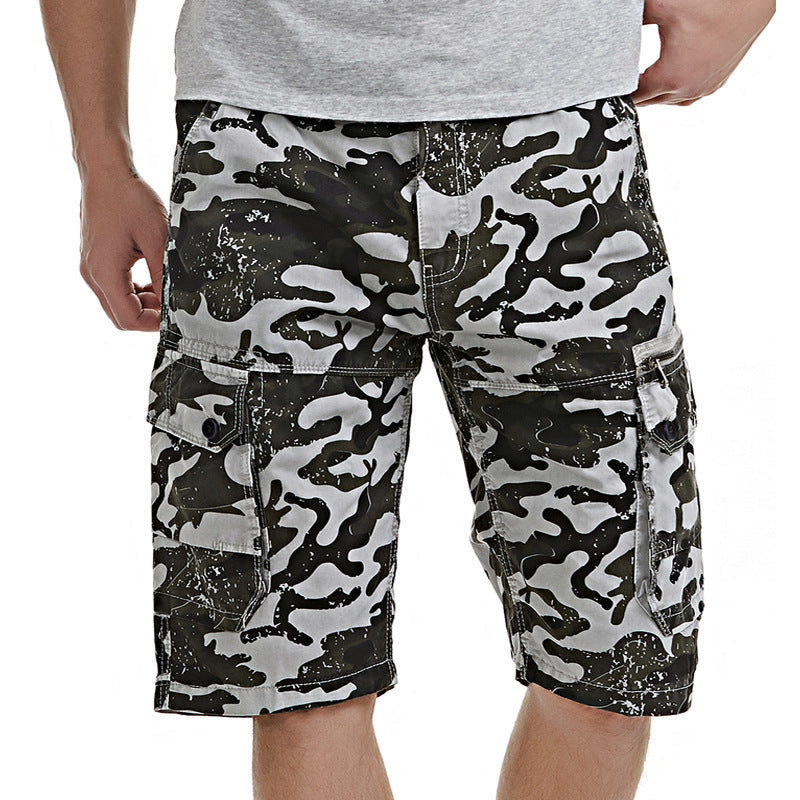 Herren Cargoshorts Camouflage Modern Mit Taschen