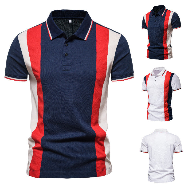 Herren Polohemd Farbblock-Design Baumwolle Modern - BerlinGlamour