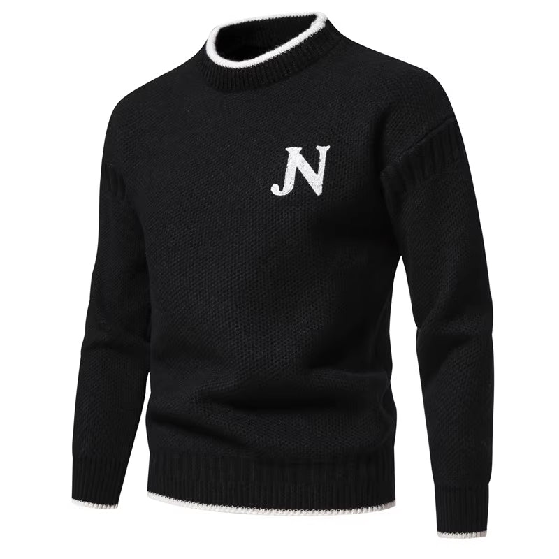 Herren Strickpullover Rundhals Modern Grau