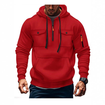 Herren Hoodie Funktionsjacke Mit Taschen Sportlich Modern - BerlinGlamour