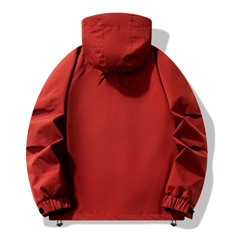 Herren Outdoor-Jacke wasserabweisend verstellbares Kapuzen-Design