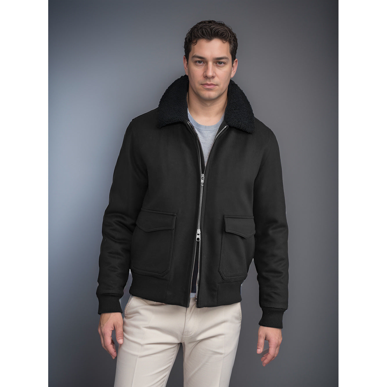 Herren Fleecejacke Warm Stehkragen Taschen Outdoor
