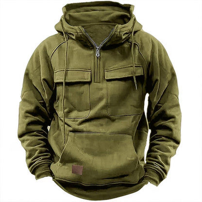 Herren Kapuzenpullover Modern mit Taschen Schwarz