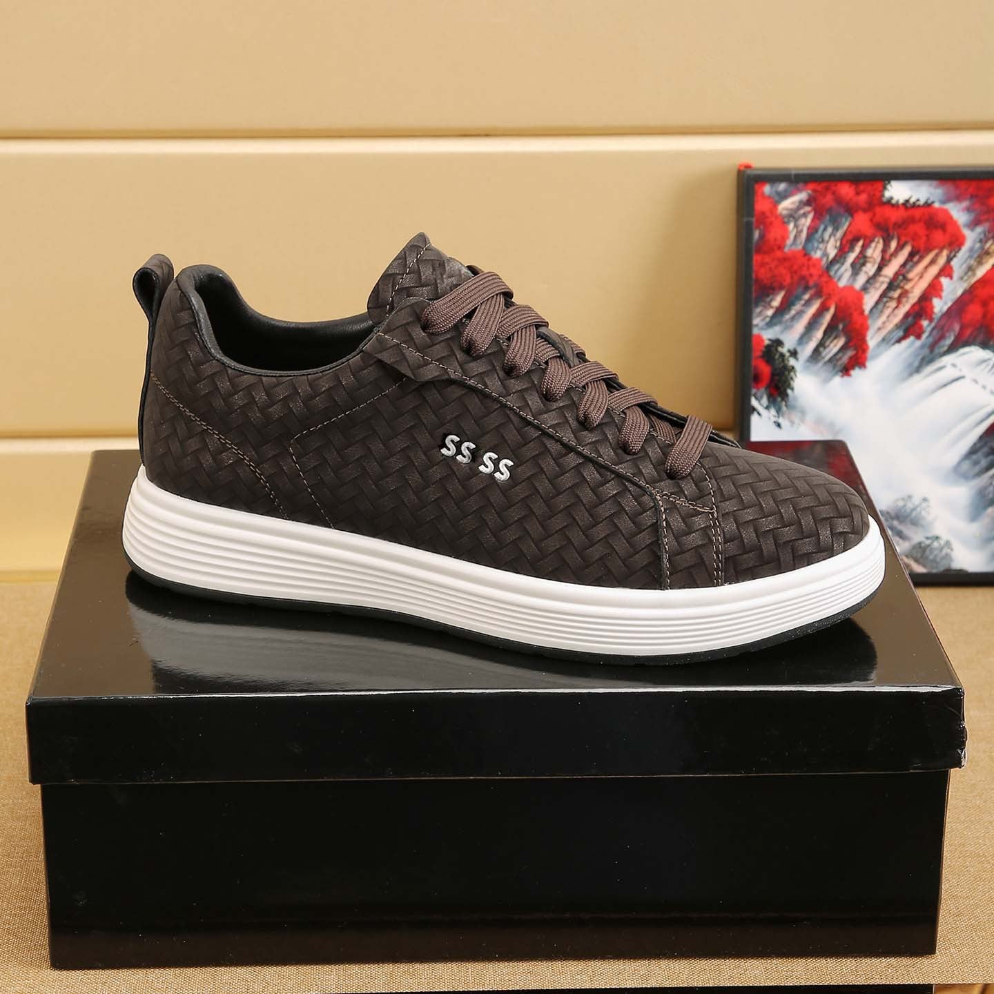 Damen Sneaker Geflochten Rutschfest Modern