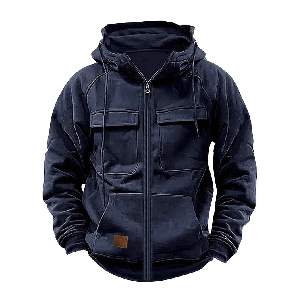 Herren Hoodie mit Taschen Reißverschluss Praktisch - BerlinGlamour