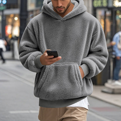 Großer Fleece-Hoodie Herren Übergroß Kängurutasche