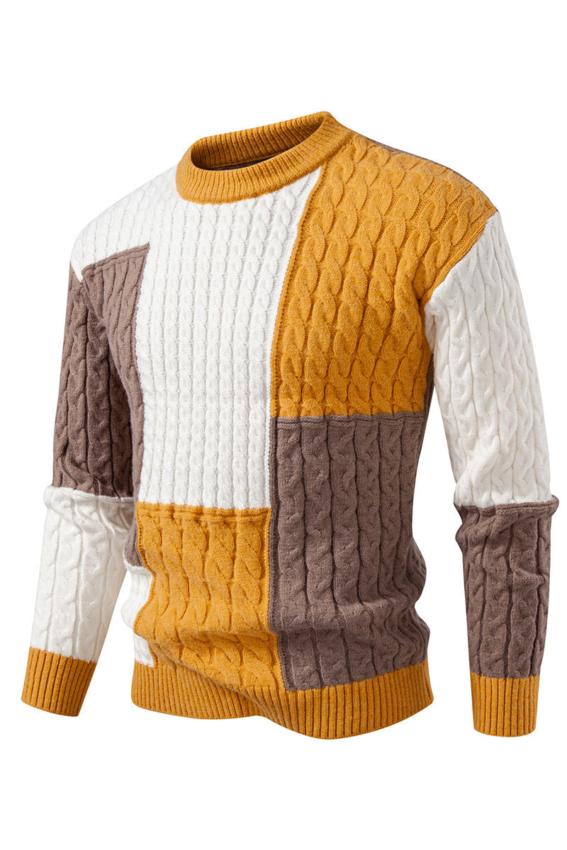 Strickpullover Herren Modern Farbblock Optik Trendy