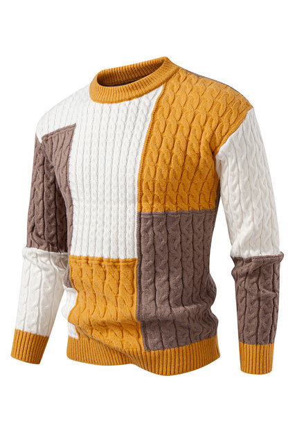 Strickpullover Herren Modern Farbblock Optik Trendy