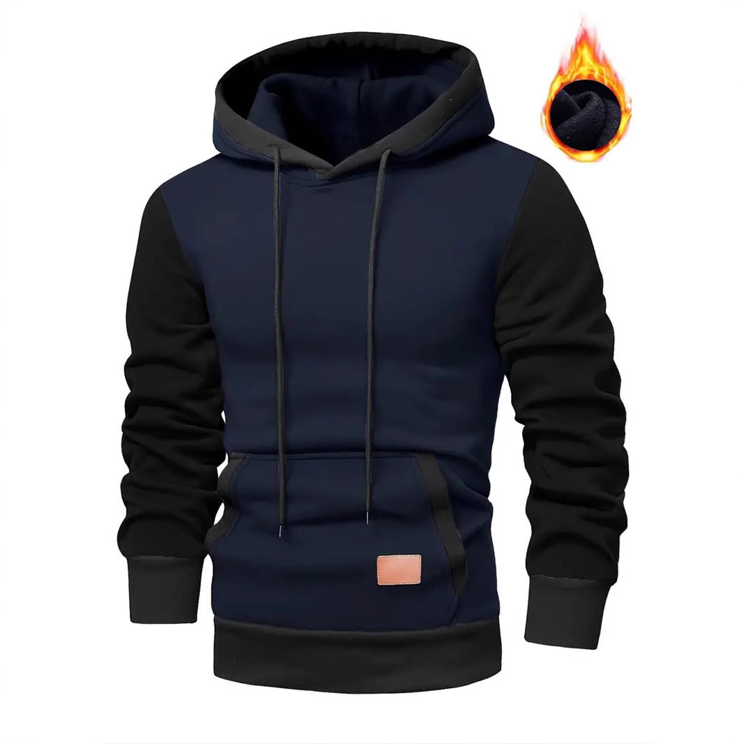 Herren Hoodie Modern mit Taschen Kontrast Design