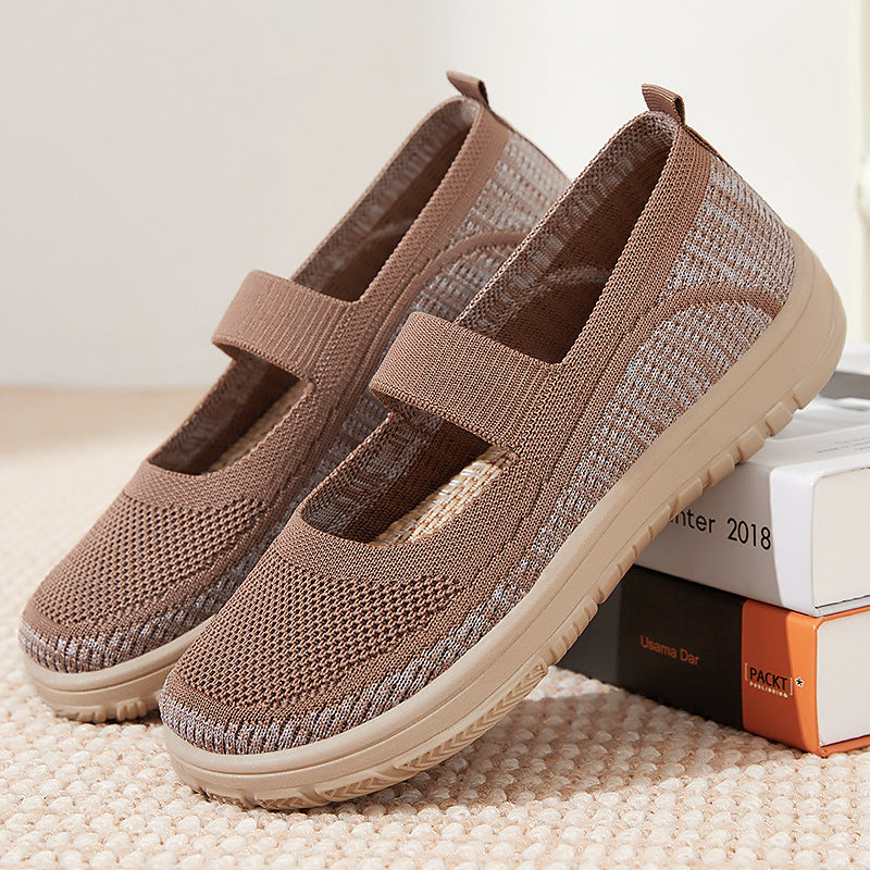Damen Sneaker Bequem Atmungsaktiv mit Elastik