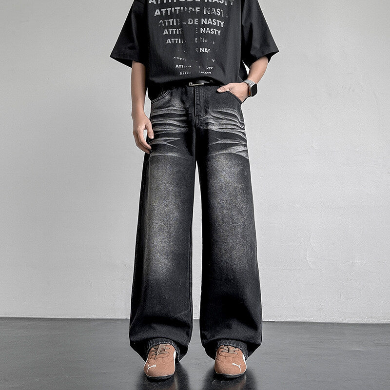 Unisex Denim-Hose Weit Bequem Einzigartig Berlin Style