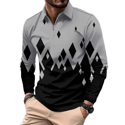 Herren Langarmshirt Modern Karomuster Trendy